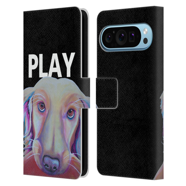 Jody Wright Dog And Cat Collection Playful Leather Book Wallet Case Cover For Google Pixel 9 / Pixel 9 Pro