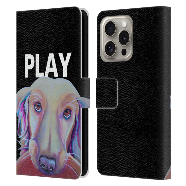 Jody Wright Dog And Cat Collection Playful Leather Book Wallet Case Cover For Apple iPhone 16 Pro