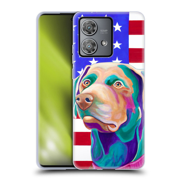 Jody Wright Dog And Cat Collection US Flag Soft Gel Case for Motorola Edge 40 Neo 5G