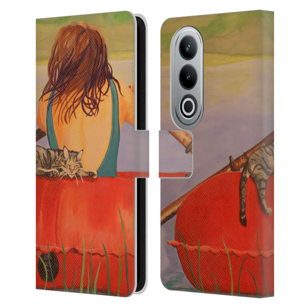 Jody Wright Life Around Us The Woman And Cat Nap Leather Book Wallet Case Cover For OPPO OnePlus Ace 3V 5G