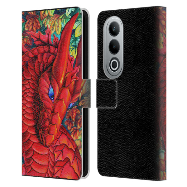 Carla Morrow Dragons Red Autumn Dragon Leather Book Wallet Case Cover For OPPO OnePlus Ace 3V 5G
