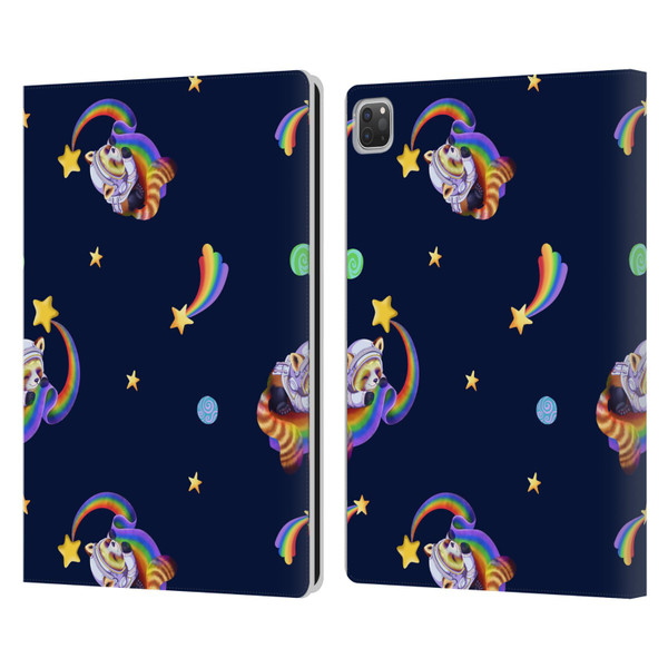 Carla Morrow Patterns Red Panda Leather Book Wallet Case Cover For Apple iPad Pro 13 M4 2024