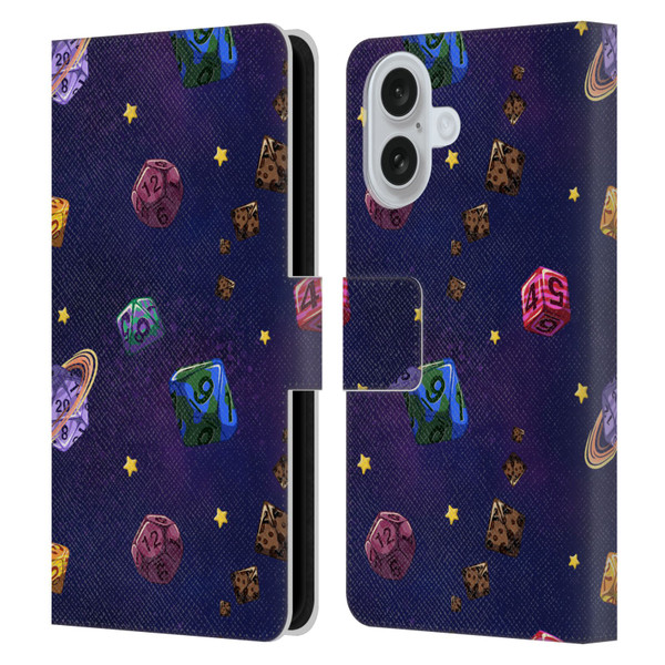 Carla Morrow Patterns Dice Numbers Leather Book Wallet Case Cover For Apple iPhone 16