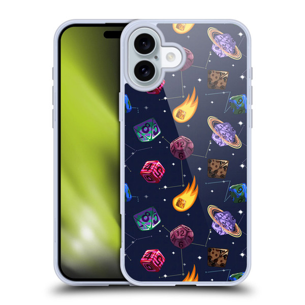 Carla Morrow Patterns Colorful Space Dice Soft Gel Case for Apple iPhone 16 Plus