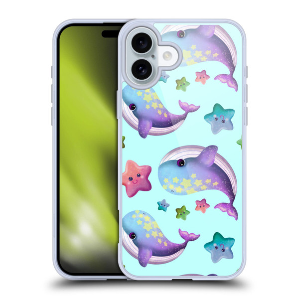 Carla Morrow Patterns Whale And Starfish Soft Gel Case for Apple iPhone 16 Plus