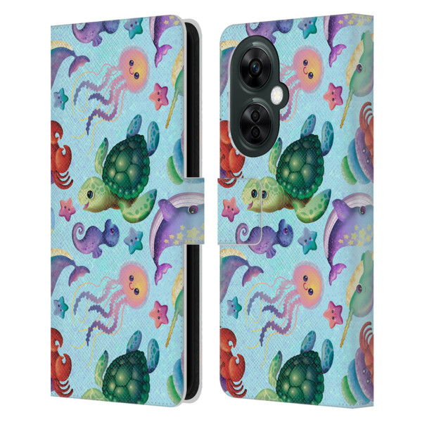 Carla Morrow Patterns Sea Life Leather Book Wallet Case Cover For OnePlus Nord CE 3 Lite 5G