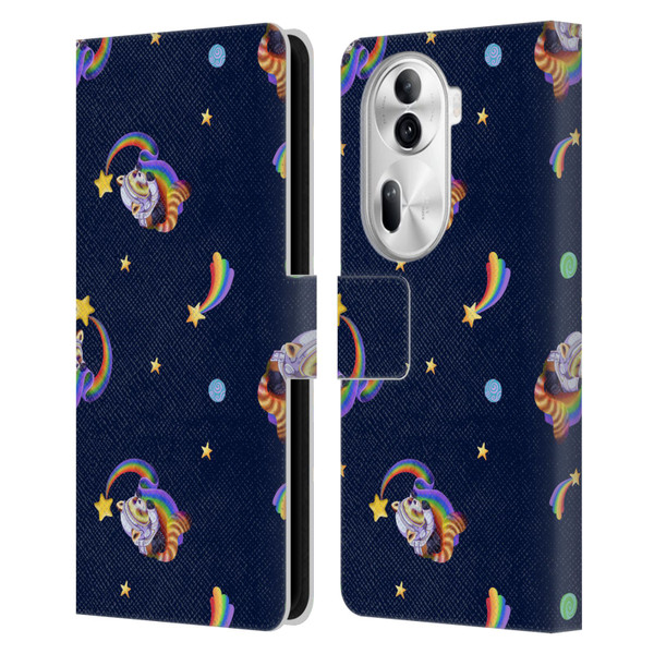 Carla Morrow Patterns Red Panda Leather Book Wallet Case Cover For OPPO Reno11