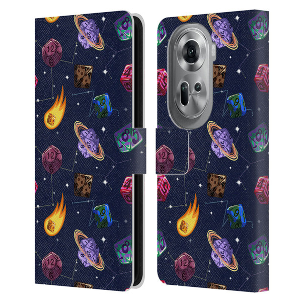 Carla Morrow Patterns Colorful Space Dice Leather Book Wallet Case Cover For OPPO Reno11 Pro