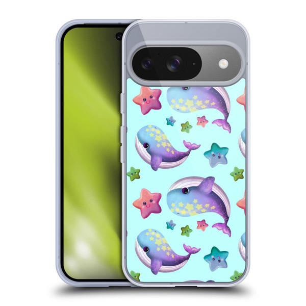 Carla Morrow Patterns Whale And Starfish Soft Gel Case for Google Pixel 9 / Pixel 9 Pro