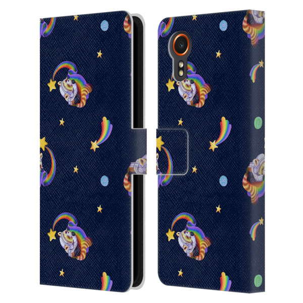 Carla Morrow Patterns Red Panda Leather Book Wallet Case Cover For Samsung Galaxy Xcover7 5G