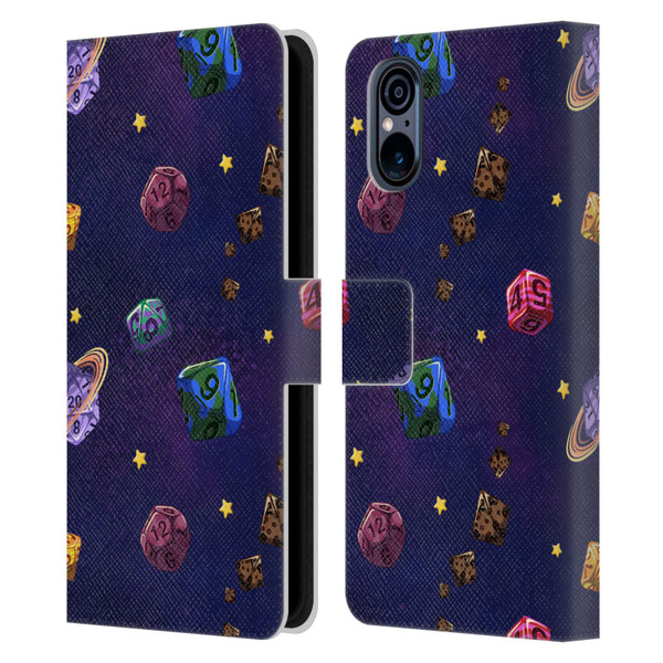 Carla Morrow Patterns Dice Numbers Leather Book Wallet Case Cover For Sony Xperia 5 V 5G