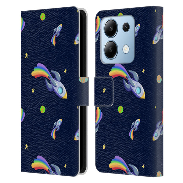 Carla Morrow Patterns Rocketship Leather Book Wallet Case Cover For Xiaomi Redmi Note 13/13 Pro 5G