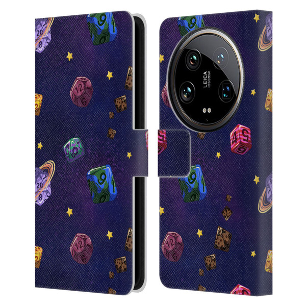 Carla Morrow Patterns Dice Numbers Leather Book Wallet Case Cover For Xiaomi 14 Ultra