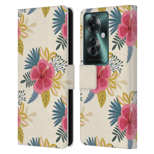 Gabriela Thomeu Floral Tropical Leather Book Wallet Case Cover For OPPO Reno11 F 5G / F25 Pro 5G