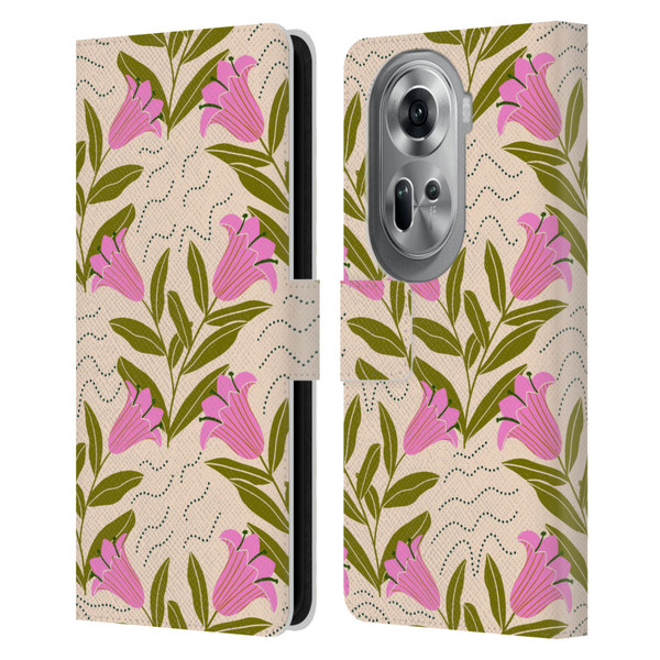 Gabriela Thomeu Floral Tulip Leather Book Wallet Case Cover For OPPO Reno11 Pro