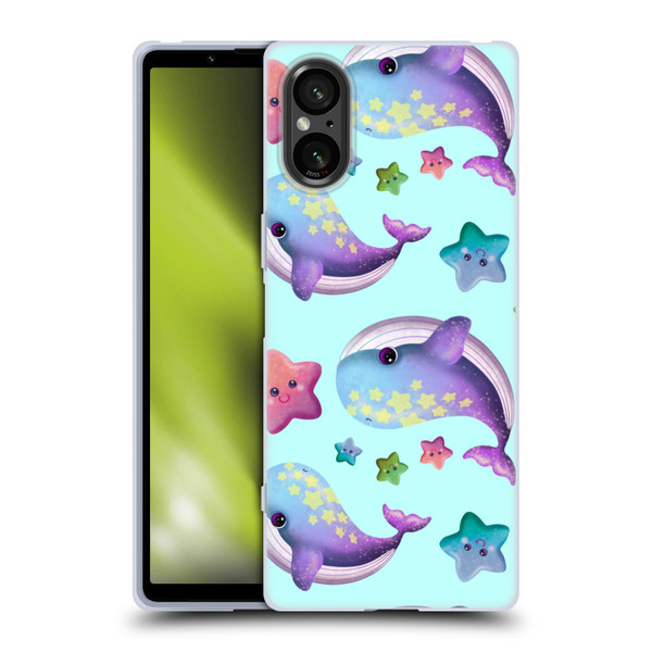 Carla Morrow Patterns Whale And Starfish Soft Gel Case for Sony Xperia 5 V 5G