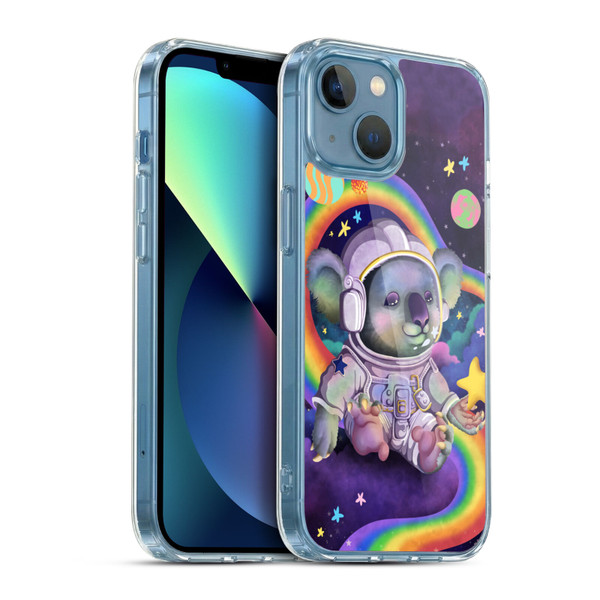 Carla Morrow Rainbow Animals Koala In Space Soft Gel Case for Apple iPhone 13 Mini & MagSafe