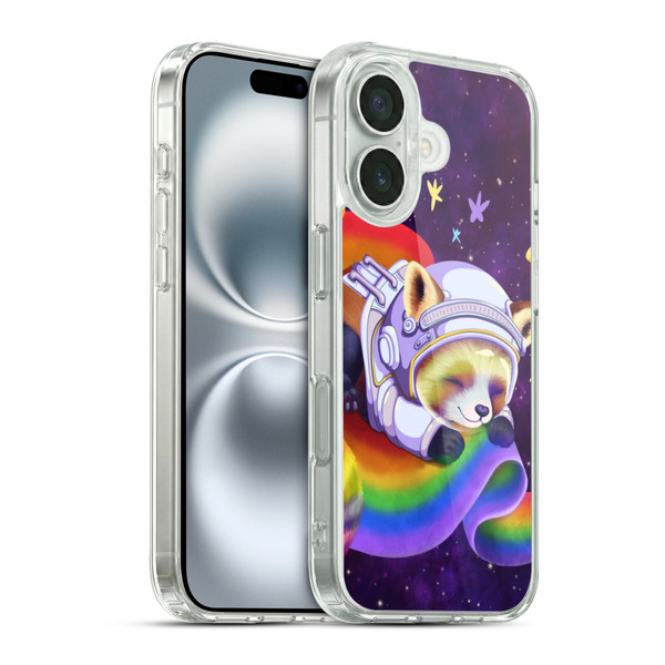 Carla Morrow Rainbow Animals Red Panda Sleeping Soft Gel Case for Apple iPhone 16 & MagSafe
