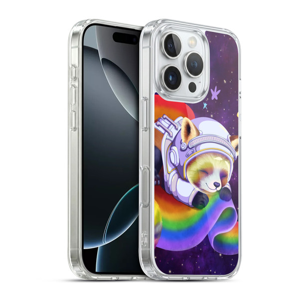 Carla Morrow Rainbow Animals Red Panda Sleeping Soft Gel Case for Apple iPhone 16 Pro & MagSafe