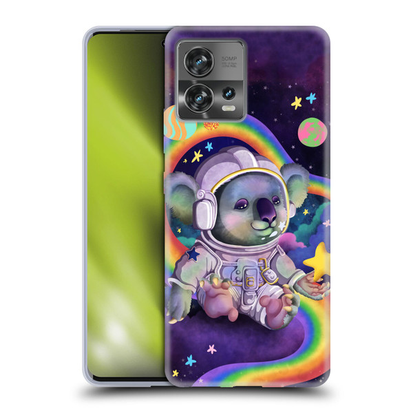 Carla Morrow Rainbow Animals Koala In Space Soft Gel Case for Motorola Moto Edge 30 Fusion