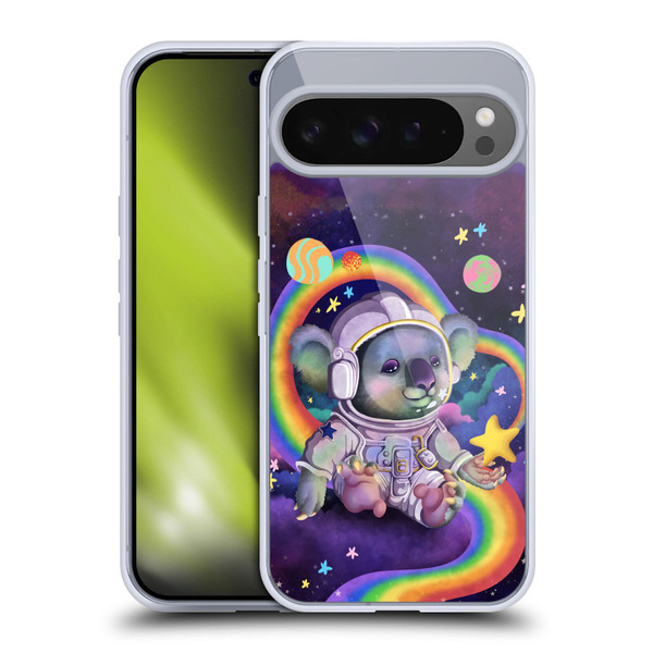 Carla Morrow Rainbow Animals Koala In Space Soft Gel Case for Google Pixel 9 Pro XL