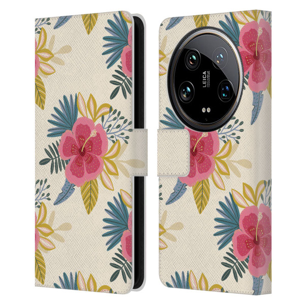 Gabriela Thomeu Floral Tropical Leather Book Wallet Case Cover For Xiaomi 14 Ultra