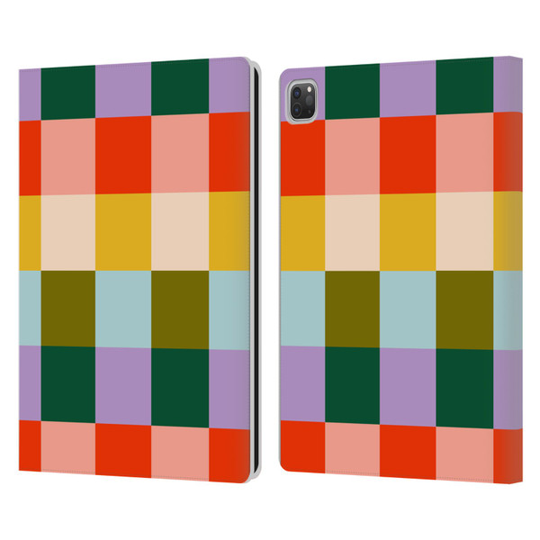 Gabriela Thomeu Retro Checkered Rainbow Vibe Leather Book Wallet Case Cover For Apple iPad Pro 13 M4 2024