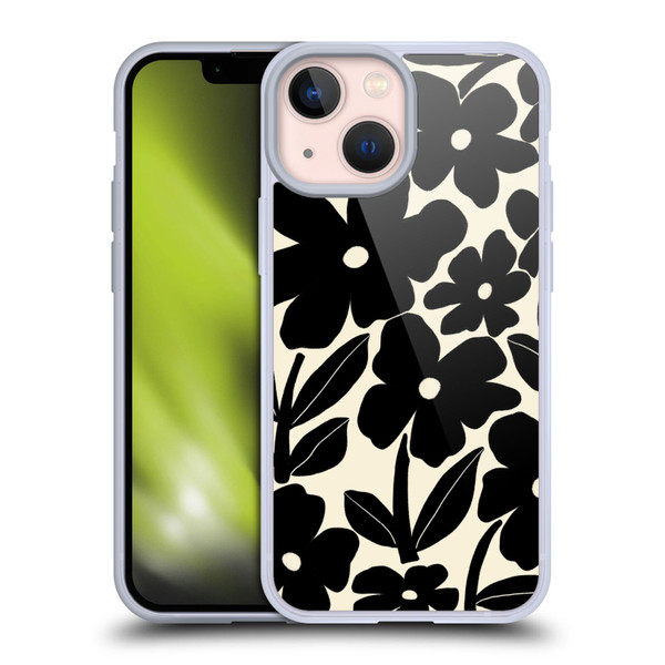 Gabriela Thomeu Retro Black And White Groovy Soft Gel Case for Apple iPhone 13 Mini