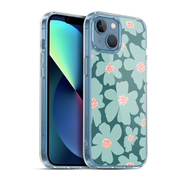 Gabriela Thomeu Retro Daisy Green Soft Gel Case for Apple iPhone 13 Mini & MagSafe
