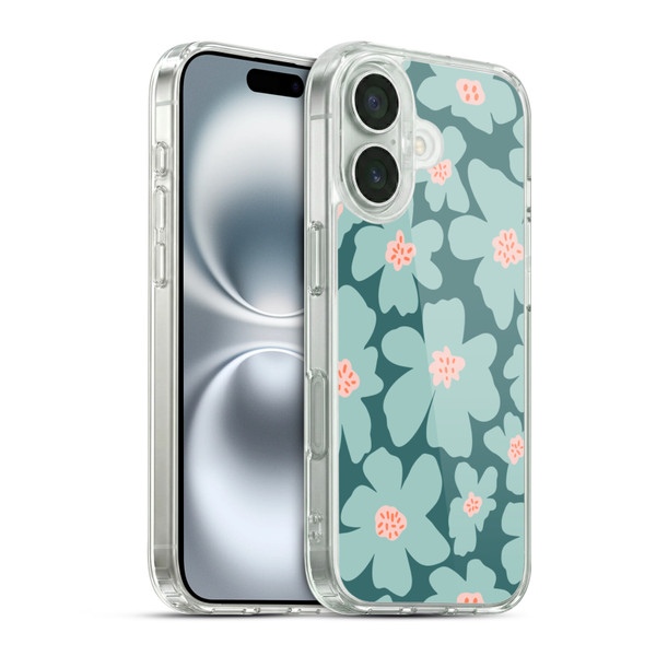 Gabriela Thomeu Retro Daisy Green Soft Gel Case for Apple iPhone 16 & MagSafe