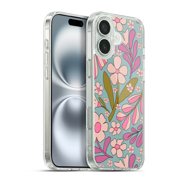 Gabriela Thomeu Retro Groovy 70s Blue Soft Gel Case for Apple iPhone 16 Plus & MagSafe