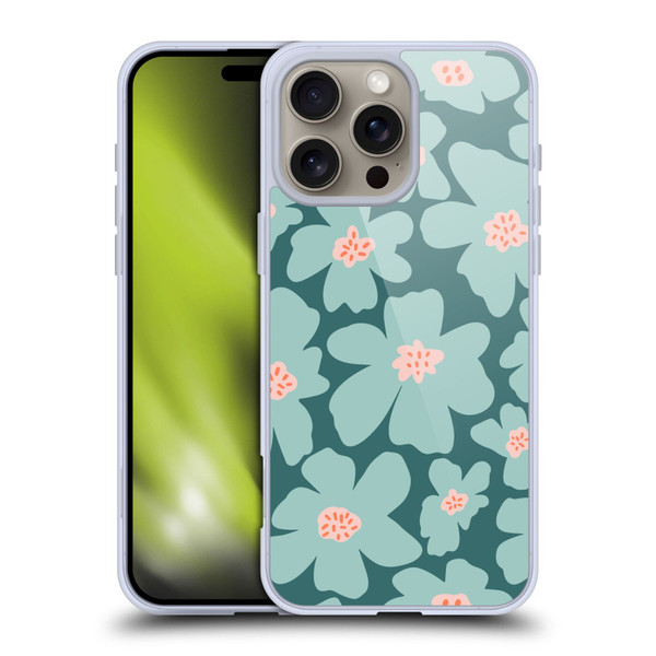 Gabriela Thomeu Retro Daisy Green Soft Gel Case for Apple iPhone 16 Pro Max