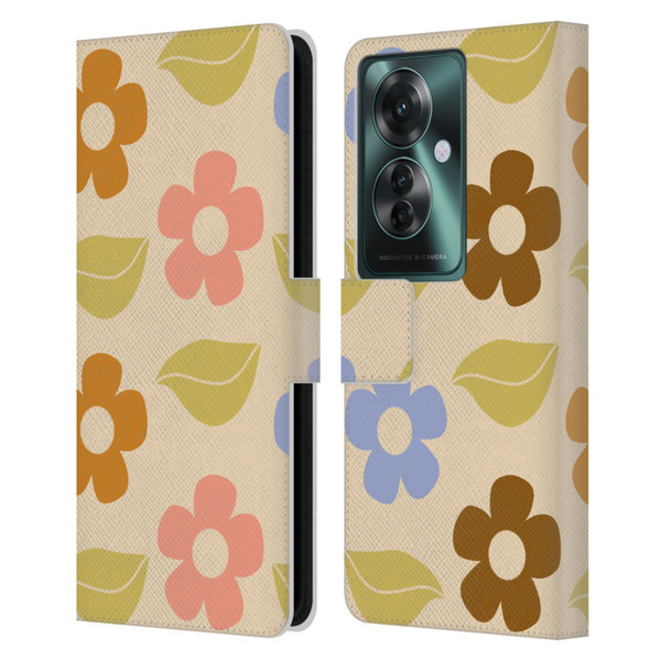 Gabriela Thomeu Retro Flower Vibe Vintage Pattern Leather Book Wallet Case Cover For OPPO Reno11 F 5G / F25 Pro 5G