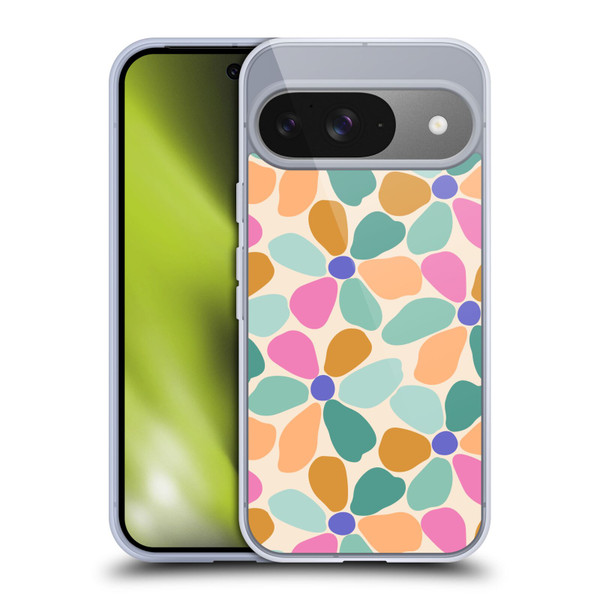 Gabriela Thomeu Retro Colorful Flowers Soft Gel Case for Google Pixel 9 / Pixel 9 Pro