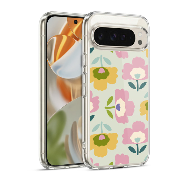 Gabriela Thomeu Retro Scandinavian Floral Soft Gel Case for Google Pixel 9 / Pixel 9 Pro
