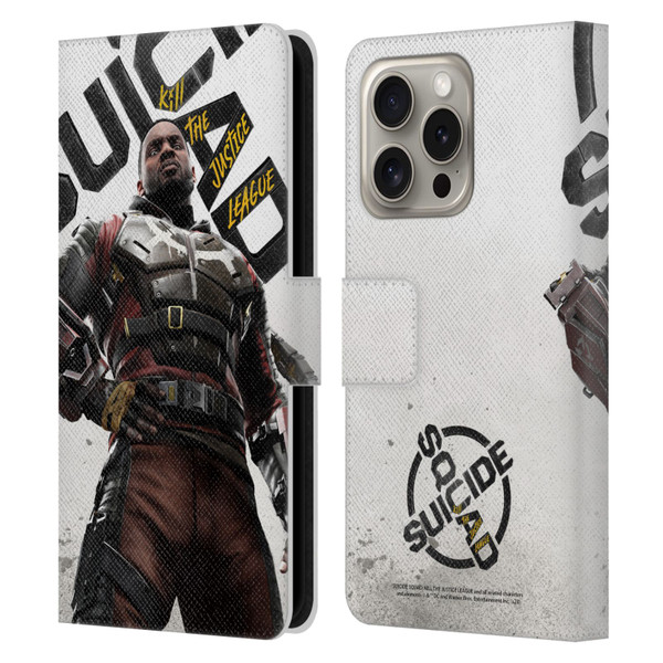 Suicide Squad: Kill The Justice League Key Art Deadshot Leather Book Wallet Case Cover For Apple iPhone 16 Pro