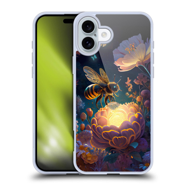 JK Stewart Art Bee Soft Gel Case for Apple iPhone 16 Plus