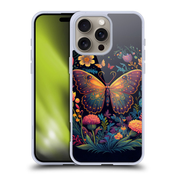 JK Stewart Art Butterfly In Night Garden Soft Gel Case for Apple iPhone 16 Pro Max