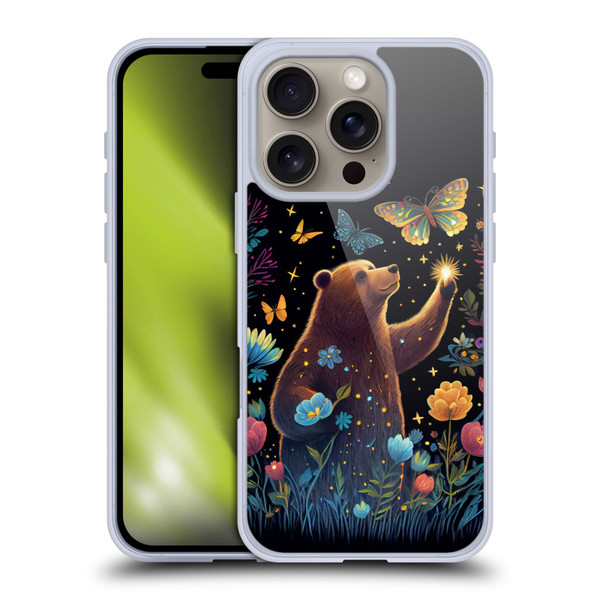 JK Stewart Art Bear Reaching Up Soft Gel Case for Apple iPhone 16 Pro