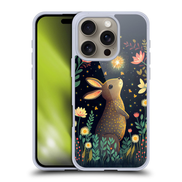 JK Stewart Art Rabbit Catching Falling Star Soft Gel Case for Apple iPhone 16 Pro