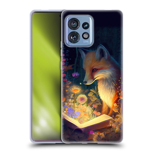 JK Stewart Art Fox Reading Soft Gel Case for Motorola Moto Edge 40 Pro