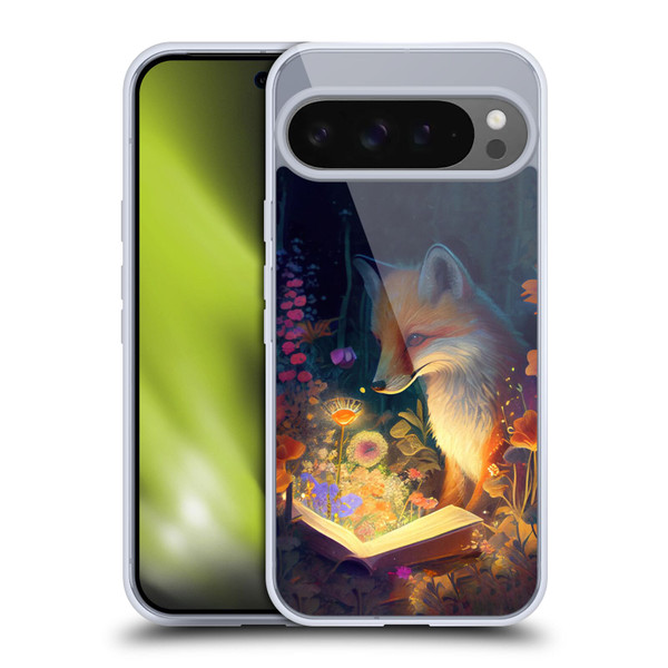JK Stewart Art Fox Reading Soft Gel Case for Google Pixel 9 Pro XL