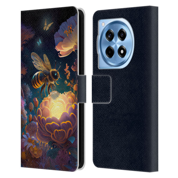 JK Stewart Art Bee Leather Book Wallet Case Cover For OnePlus 12R