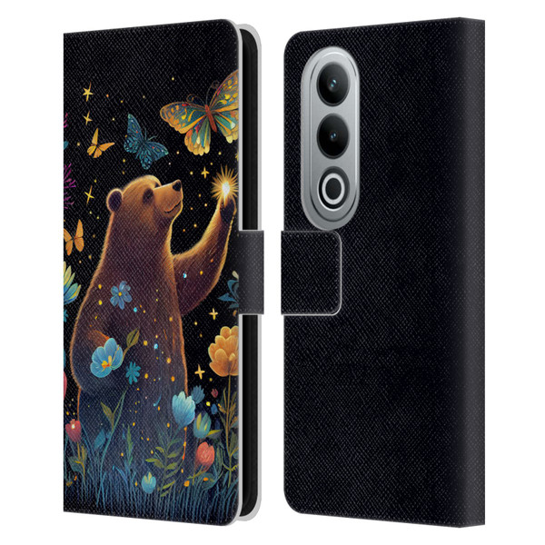 JK Stewart Art Bear Reaching Up Leather Book Wallet Case Cover For OPPO OnePlus Ace 3V 5G
