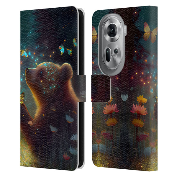 JK Stewart Art Bear Leather Book Wallet Case Cover For OPPO Reno11 Pro