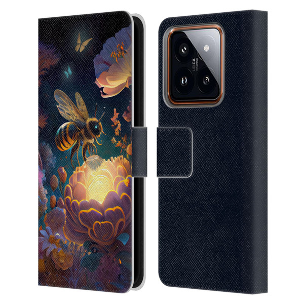 JK Stewart Art Bee Leather Book Wallet Case Cover For Xiaomi 14