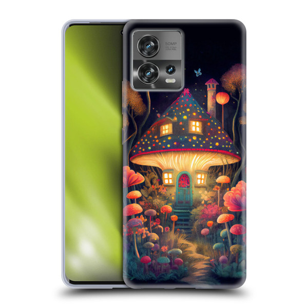 JK Stewart Graphics Mushroom Cottage Night Garden Soft Gel Case for Motorola Moto Edge 30 Fusion