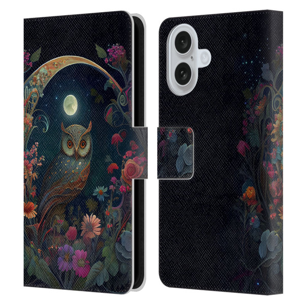JK Stewart Key Art Owl Leather Book Wallet Case Cover For Apple iPhone 16