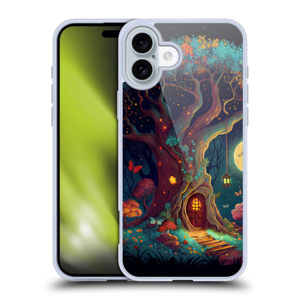 JK Stewart Key Art Tree With Small Door In Trunk Soft Gel Case for Apple iPhone 16 Plus