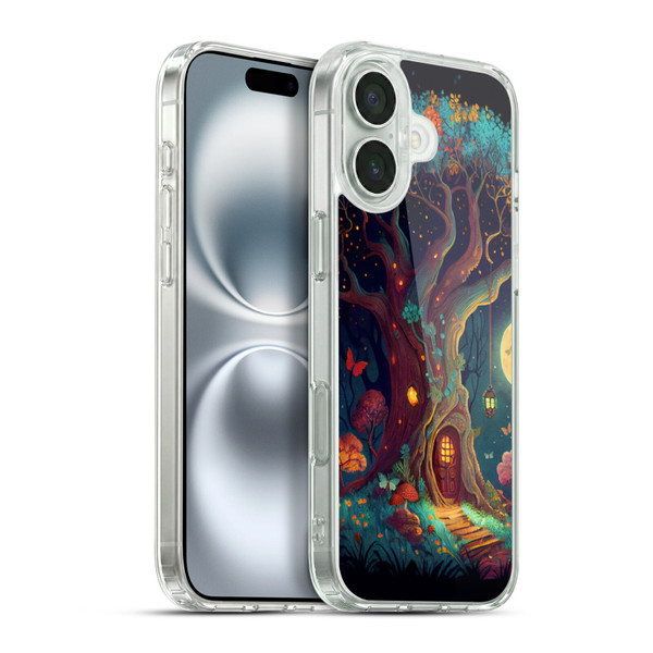 JK Stewart Key Art Tree With Small Door In Trunk Soft Gel Case for Apple iPhone 16 Plus & MagSafe